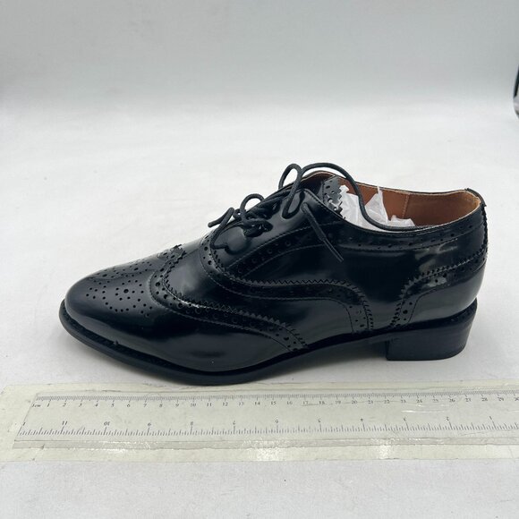 FSJ Black Men\'s Stylish Closed Cap Toe Low Heel Derby Oxfords Lace-Up Shoes main image 7
